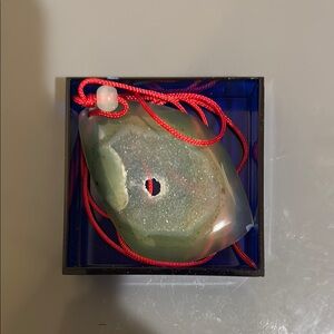 Elegant Agate Pendant Necklace with Red Cord